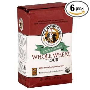 King Arthur Flour Flour Whole Wheat Organic, 32 Ounce (Pack of 6)