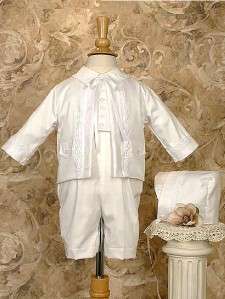 Boy Luxurious Cotton Sateen Christening Baptism 3 month  