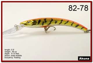   15 Holographic 5.9 Deep Diving Pike Bass Walleye Fishing Lure  