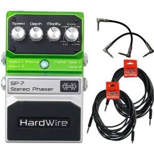  Hardwire SP7 Stereo Phaser Pedal w/4 FREE Cables Musical 