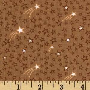  44 Wide Marty Goes To Mars Stars Brown Fabric By The 