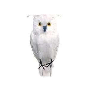   Accents Display Bird Owl 14 Standing, Feather, White