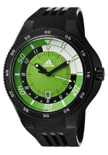 Adidas Watch ADP4032 Mens Green Grid Textured Dial Black Polyurethane 