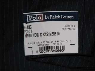 1,595 NWT RALPH LAUREN POLO 2 MENS MADE IN ITALY NAVY STRIPED WOOL 