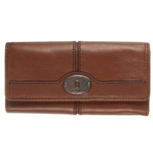  Fossil Womens Maddox Leather Flap Clutch Wallet 