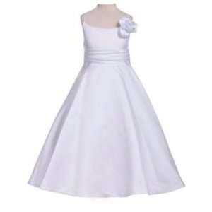    Size 7/8 White Bridal Satin Communion Dress 
