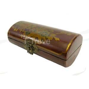  Leather Embossed Tube Shape Box Red