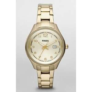 Fossil Womens Mini Flight Stainless Steel Gold Tone Watch #AM4365