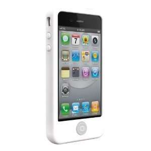 White Apple iPhone 4 4S Soft Silicone Case Cover + Free Front and Back 