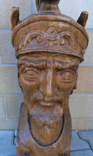 Antique Wood Carved Italy HUGE Romanian Head 22   