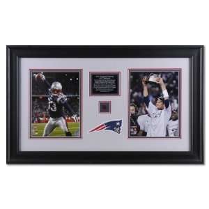  PATRIOTS FRAMED (AFC CHAMPS) 2 8x10S w/FTBL/PATCH/PLATE 