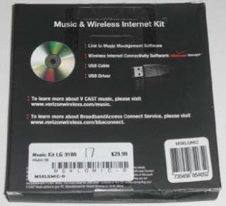 Verizon Music Wireless Internet Kit LG VX9100 NIB NEW  