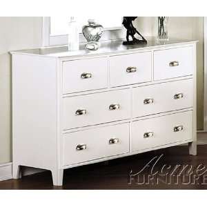  Storage Dresser Contemporary Style White Finish