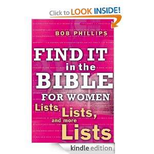 Find It in the Bible for Women Bob Phillips  Kindle Store