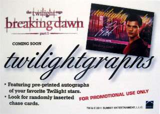 Twilight Breaking Dawn Twilightgraphs 3 Card Set ~ Rare ~ New  