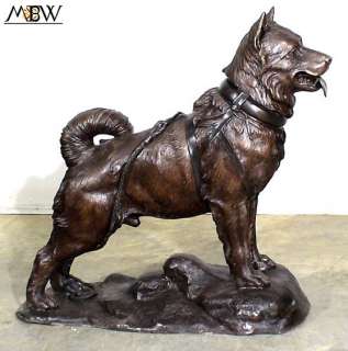 Cast Bronze Indoor Outdoor Balto Sled Dog Statue  