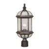 NEW 1 Light Outdoor Post Lighting Fixture, Black Gold Stone, Clear 