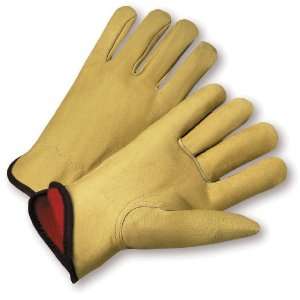 West Chester 9940KF Leather Glove, Shirred Elastic Wrist Cuff, 10.25 