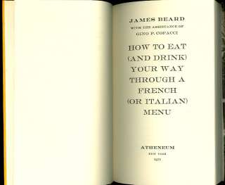 1971 EAT YOUR WAY THROUGH A FRENCH MENU  J Beard 1st Ed  