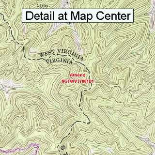 USGS Topographic Quadrangle Map   Athens, West Virginia 