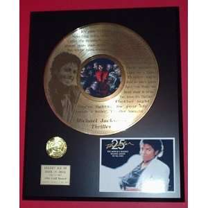  Michael Jackson Thriller 24kt LP Gold Record LTD Edition 