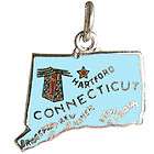  sterling silver CONNECTICUT STATE ENAMEL MAP HARTFORD CAPITOL charm #M