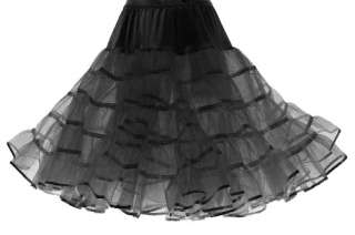 BLACK 50s PETTICOAT Slip for Poodle Skirt   S (23 32)  