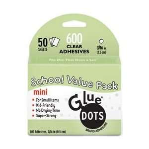 New   Glue Dots 3/16 Mini Dots School Value Pack 600/Pkg 
