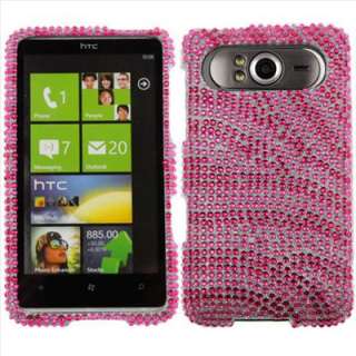 Pink Zebra Bling Case Cover T Mobile HTC HD7 Accessory  