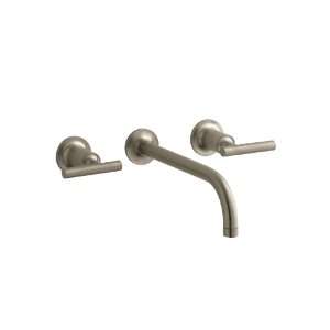   Angle Spout and Lever Handles, Valve Not Included, Vibrant Brushed