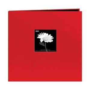  Book Cloth Cover Postbound Album With Window 8X8   Red 