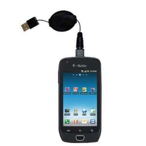 Retractable USB Cable for the Samsung Exhibit 4G with Power Hot Sync 