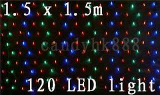 220V 120 LED Net Fairy Lights Color Christmas 1.5x1.5m  
