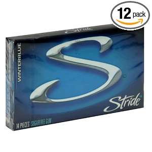 Stride Sugarfree Gum, Winterblue, 14 Count Packs (Pack of 12)  