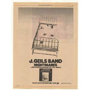  1974 J Geils Band Nightmares Atlantic Records Print Ad 