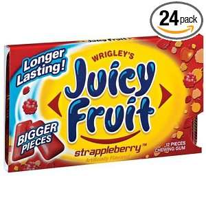 Juicy Fruit Strappleberry, 12 Piece Packs (Pack of 24)  