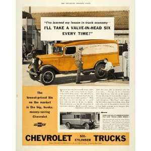  1934 Ad Chevrolet Motor Six Cylinder Trucks Detroit GMC 