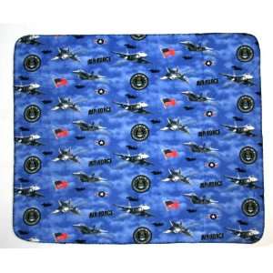 US Air Force Military Fleece Blanket or Wall Hanging with fighter jets 