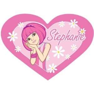  Lazy Town Stephanie Printed Heart Shape Pink Rug Mat New 