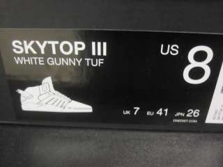 Supra Chad Muska Skytop III White Tuf 7 13 NIB $150  