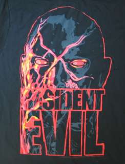 Resident Evil Movie Zombie Face with Red Eyes T Shirt  