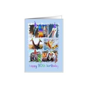  Colorful 90th Birthday Zoo Animals Card Toys & Games