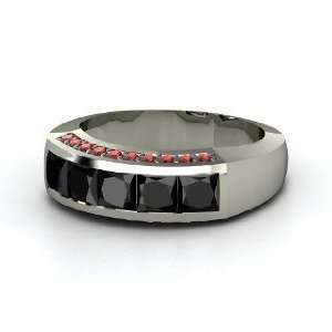  Channeling a Princess Ring, 14K White Gold Ring with Black 