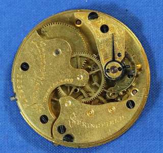 Circa 1892 Illinois Antique Pocket Watch Movement 6s 34mm  