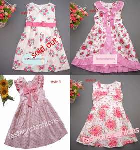  Girl Cotton Summer Flower Print Jumper Dress 2   6 years  