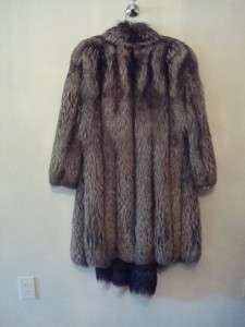 VTG GROSVENOR SILVER FOX FUR COAT WITH FOUR GREAT FOX TAILS   GREAT 