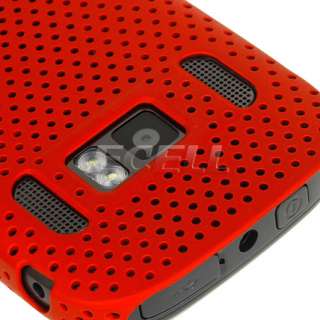 NEW RED PERFORATED MESH HARD BACK CASE COVER FOR NOKIA 701  