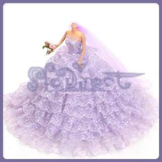 SET 8 LAYERS FLORAL mesh lace Gown Wedding Dress Veil flower Dummy 