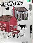 Vtg 70s McCalls barn pattern soft quiet toy doll house pig horse cow 