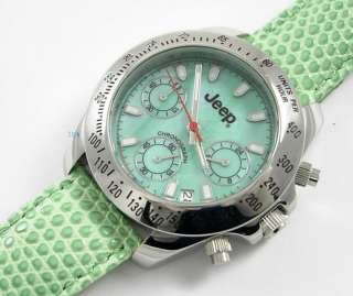 LADIES JEEP 20 ATM DIVERS CHRONOGRAPH SPORTS WATCH GRN  